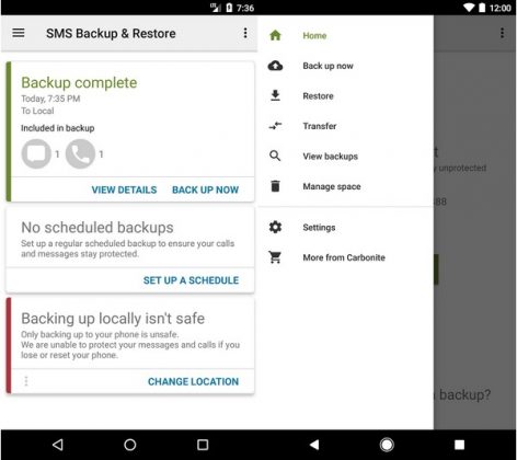 sms backup app xml