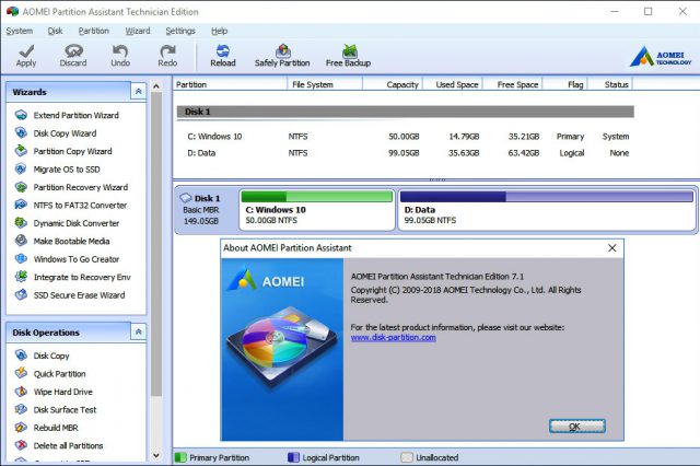 instal the new for android AOMEI Partition Assistant Pro 10.2.0